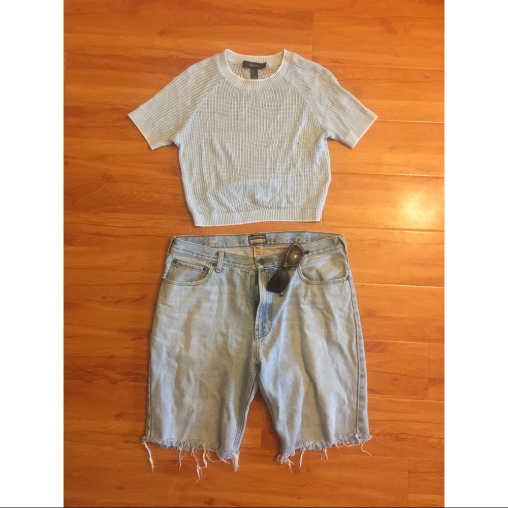 Forever 21 light blue crochet top